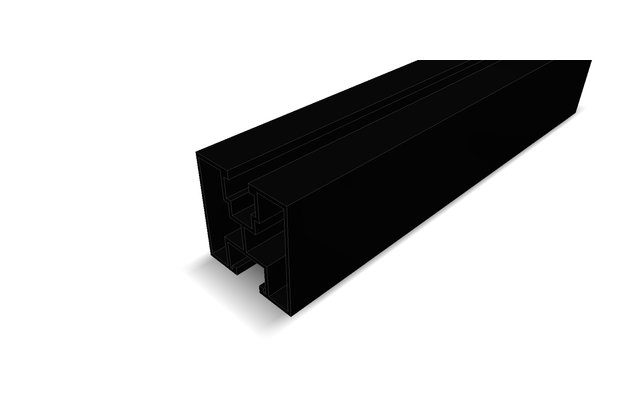 Hliníkový H profil - 2,2 m černý