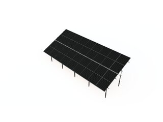 Pozemní nakloněná konstrukce pro 18 panelů